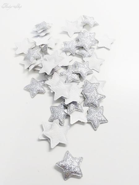 Mini Glitzer Stoffsterne